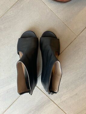 Marsell Women’s Black Open-Toe Leather Ankle Boots 37